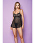 November Noir - Soft Mesh Babydoll & G-String - Black